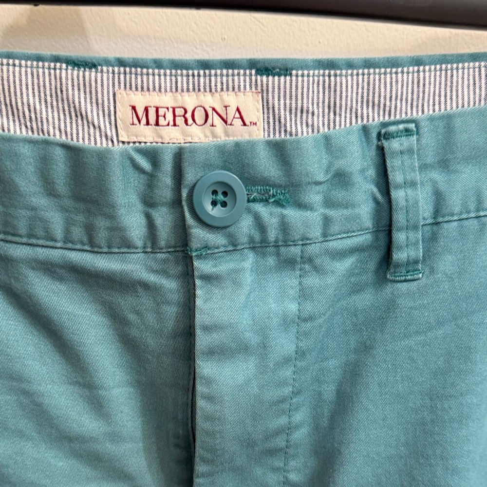 Merona Teal Flat Front Men’s Shorts Size 38